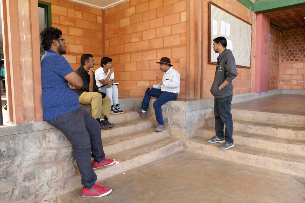 Naturalist, Wildlife photographer and Cinematographer - Alphonse Roy in conversation with the students during the wildlife photography session.